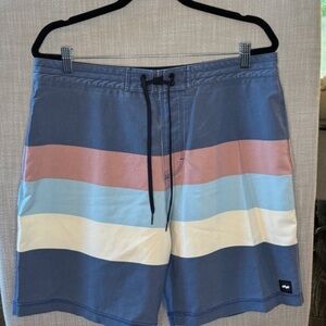 ⛱️🔥Banks Journal - Blue Striped Board Shorts - 34